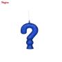 Vela Cintilante Glitter Azul Interrogacao ? 01unidade