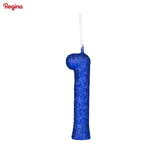 Vela Cintilante Glitter Azul Número 1 01unidade - Imagem em destaque