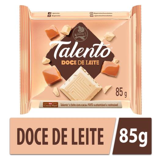 Chocolate GAROTO TALENTO Branco com Doce de Leite 85g - Imagem em destaque
