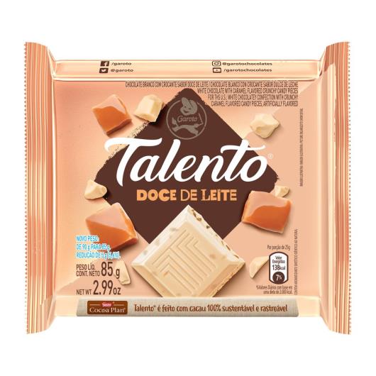 Chocolate GAROTO TALENTO Branco com Doce de Leite 85g - Imagem em destaque