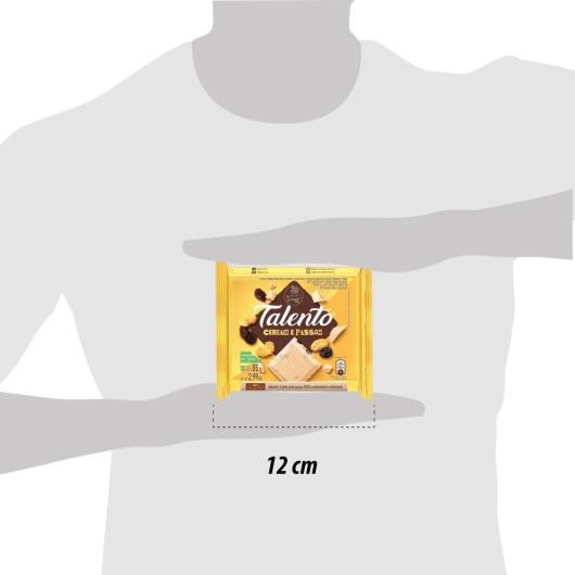 Chocolate TALENTO Branco com Cereais e Passas 85g - Imagem em destaque
