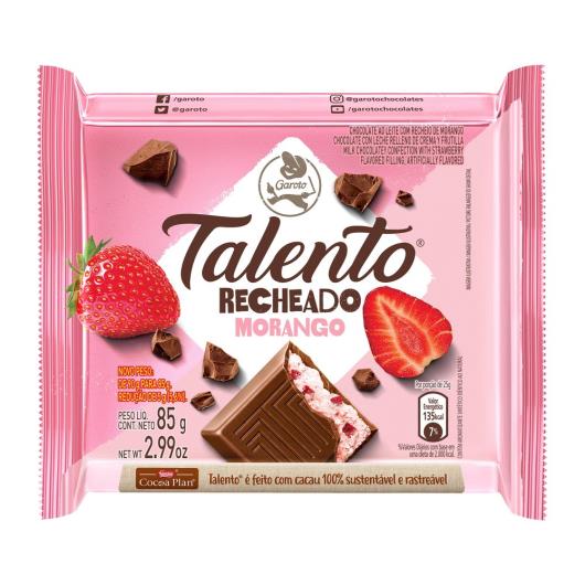 Chocolate TALENTO Tablete Recheado Morango 85g - Imagem em destaque