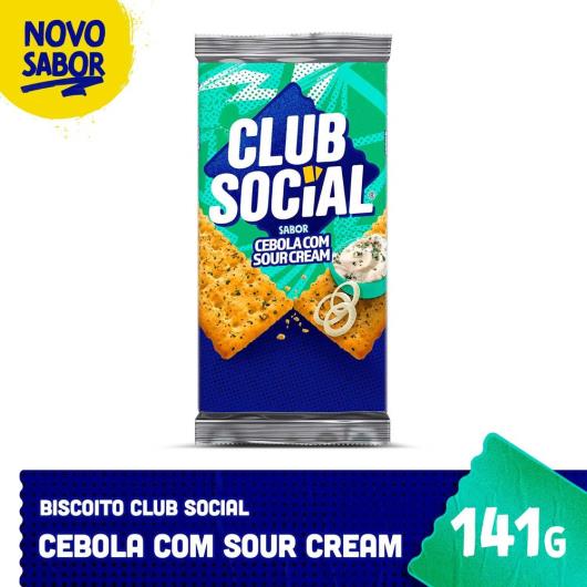 Pack Biscoito Cebola com Sour Cream Club Social Pacote 141g 6 Unidades - Imagem em destaque