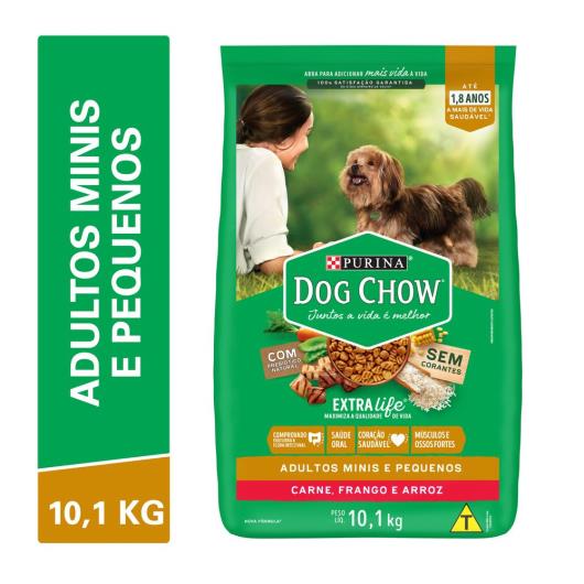 NESTLÉ® PURINA® DOG CHOW® Extralife® Ração Seca para Cães Adultos Minis e Pequenos Carne Frango e Arroz 10,1kg - Imagem em destaque