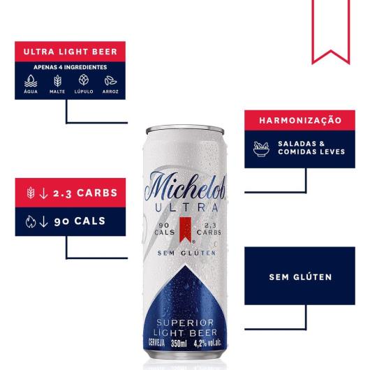 Cerveja de baixa caloria Michelob Ultra Sem glúten Lata 350ml - Imagem em destaque