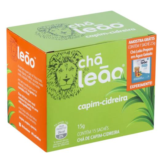 Chá Capim-Cidreira Chá Leão Caixa 15g Grátis 1 Sachê 2,5g Chá Leão Preparo em Água Gelada - Imagem em destaque