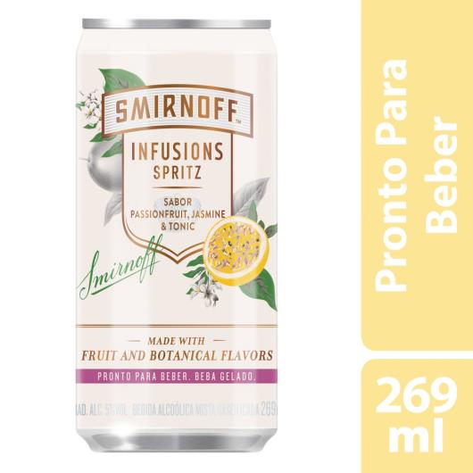 Bebida Mista Alcoólica Gaseificada Passionfruit, Jasmine & Tonic Smirnoff Infusions Spritz Lata 269ml - Imagem em destaque