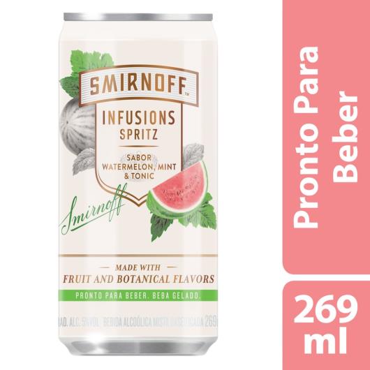 Bebida Mista Alcoólica Gaseificada Watermelon, Mint & Tonic Smirnoff Infusions Spritz Lata 269m - Imagem em destaque