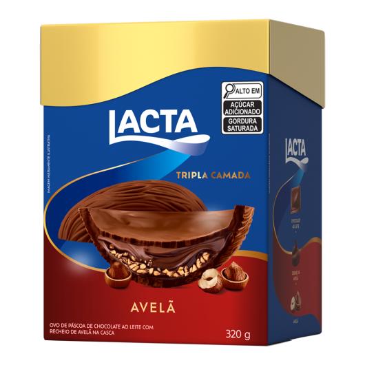 Ovo de páscoa tripla camada de avelã Lacta 320g - Imagem em destaque