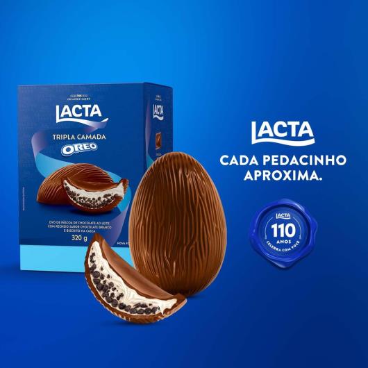 Ovo de Páscoa ao Leite Recheio Oreo Lacta Tripla Camada Caixa 320g ...