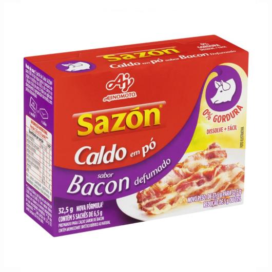 Caldo Pó Bacon Defumado Sazón Caixa 32,5g 5 Unidades - Imagem em destaque