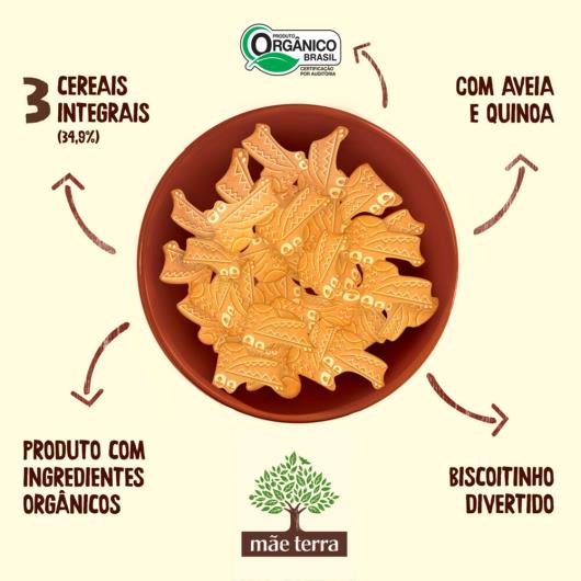 Biscoito Orgânico Infantil Mãe Terra Zooreta Cacau com Aveia e Quinoa 80g - Imagem em destaque