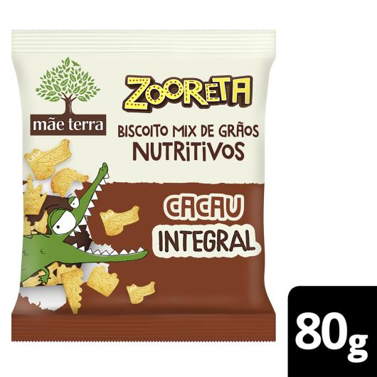 Biscoito Vegano Integral Orgânico Cacau Mãe Terra Zooreta Pacote 80g - Imagem em destaque