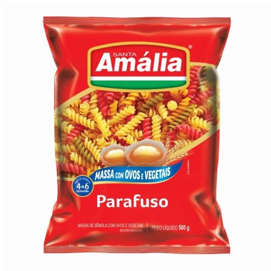 Macarrão Santa Amália Parafuso Vegetais Com Ovos 500g - Imagem em destaque