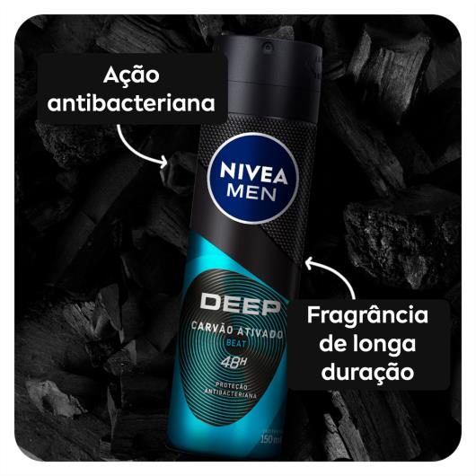 Antitranspirante Aerossol Carvão Ativado Beat Nivea Men Deep 150ml - Imagem em destaque