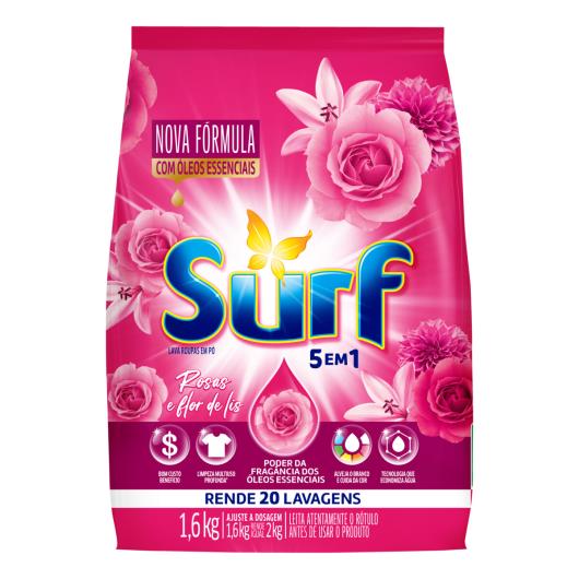 Lava-Roupas Pó Rosas e Flor-de-Lis Surf Pacote 1,6kg - Imagem em destaque
