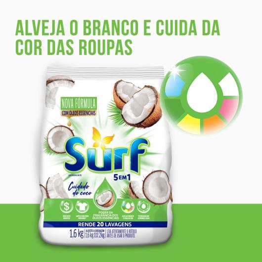 Sabão em Pó 5 em 1 Surf Cuidado do Coco 1,6kg - Imagem em destaque