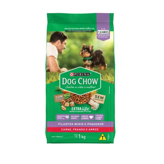 NESTLÉ® PURINA® DOG CHOW® Extralife® Ração Seca para Cães Filhotes Minis & Pequenos Frango e Arroz 1kg - Imagem em destaque