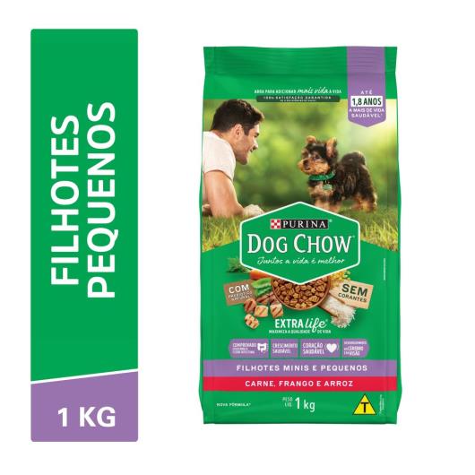 NESTLÉ® PURINA® DOG CHOW® Extralife® Ração Seca para Cães Filhotes Minis & Pequenos Frango e Arroz 1kg - Imagem em destaque