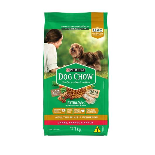 NESTLÉ® PURINA® DOG CHOW® Extralife® Ração Seca para Cães Adultos Minis e Pequenos Carne Frango e Arroz 1kg - Imagem em destaque