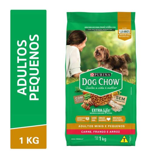 NESTLÉ® PURINA® DOG CHOW® Extralife® Ração Seca para Cães Adultos Minis e Pequenos Carne Frango e Arroz 1kg - Imagem em destaque