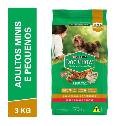 NESTLÉ® PURINA® DOG CHOW® Extralife® Ração Seca para Cães Adultos Minis e Pequenos Carne Frango e Arroz 3kg - Imagem em destaque