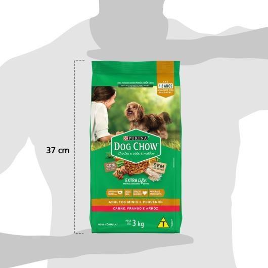 NESTLÉ® PURINA® DOG CHOW® Extralife® Ração Seca para Cães Adultos Minis e Pequenos Carne Frango e Arroz 3kg - Imagem em destaque