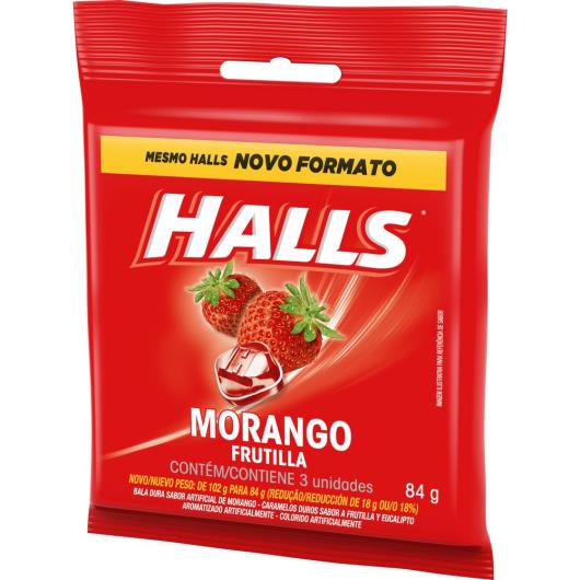 Bala Halls morango 84g pacote com 3 unidades - Imagem em destaque