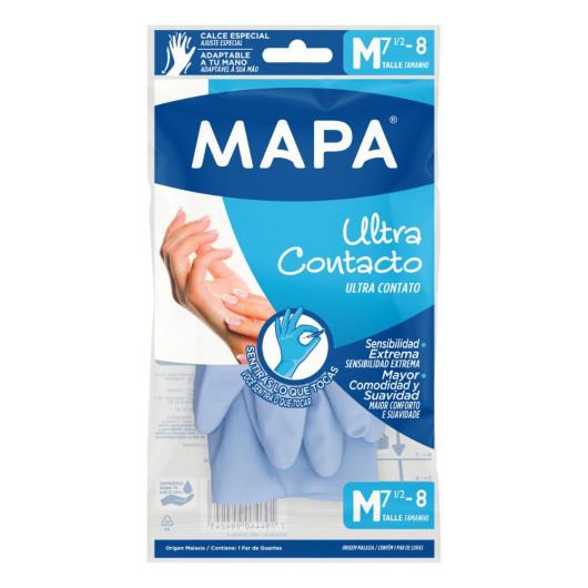 Luva Multiuso Azul Ultra Contato Mapa M - Imagem em destaque