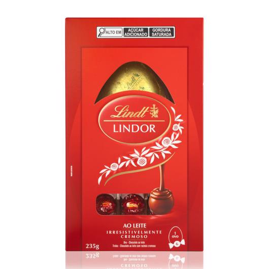 Ovo de Páscoa ao Leite Recheio Trufa de Chocolate ao Leite Lindt Lindor Caixa 235g - Imagem em destaque