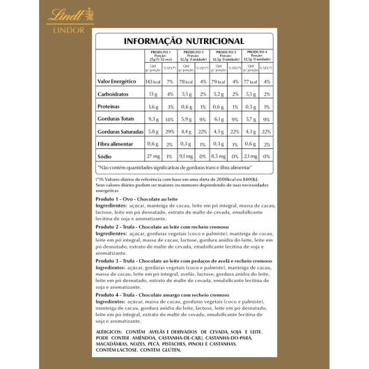 Ovo de Páscoa Lindt Lindor Chocolate Sortido 235g - Imagem em destaque