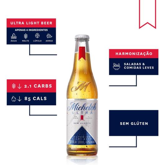 Cerveja de baixa caloria Michelob Ultra Sem glúten Long Neck 330ml - Imagem em destaque