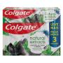 Pack Gel Dental Carvão Ativado Menta Colgate Natural Extracts Purificante Caixa 3 Unidades 90g Cada