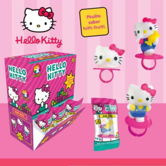Pirulito Kids Zone Anel Hello Kitty 1 unidade 14g Sabor Sortido - Imagem em destaque