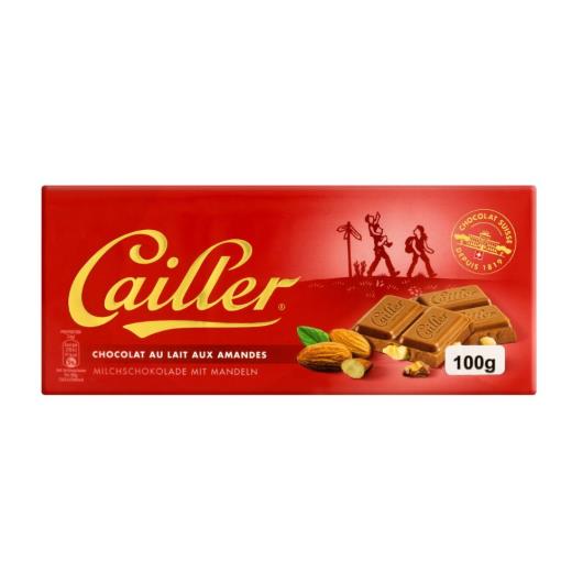 Chocolate Suíço ao Leite 27% Cacau com Amêndoas Cailler Cartucho 100g - Imagem em destaque
