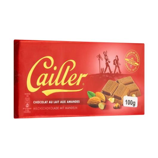 Chocolate Suíço ao Leite 27% Cacau com Amêndoas Cailler Cartucho 100g - Imagem em destaque