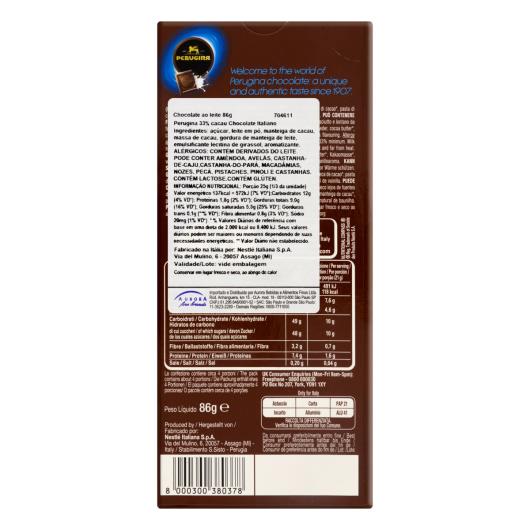 Chocolate Italiano ao Leite 33% Cacau Perugina Premium Caixa 86g - Imagem em destaque