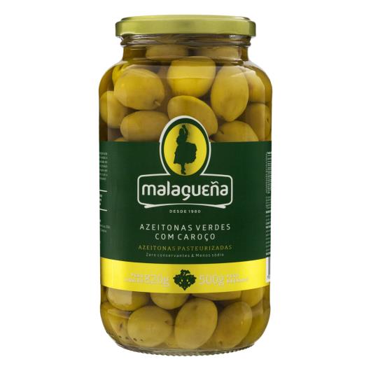 Azeitona Verde em Conserva com Caroço Malagueña Vidro 500g - Imagem em destaque