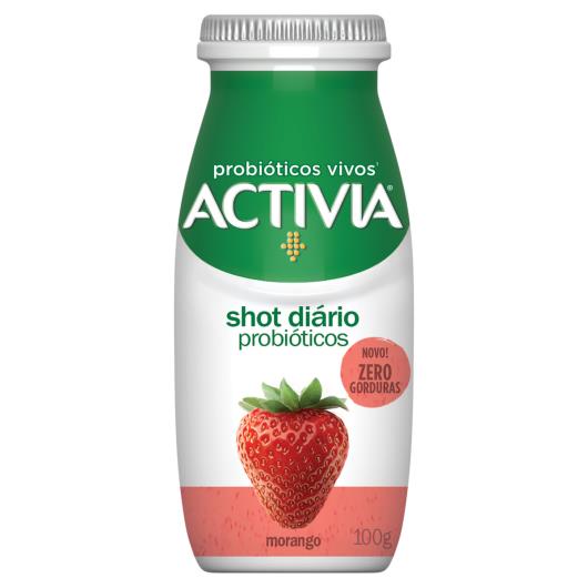 Leite Fermentado Morango Zero Lactose Activia Shot Diário Frasco 100g - Imagem em destaque