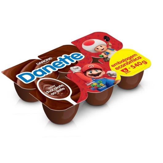 Sobremesa Láctea Chocolate ao Leite Danette Bandeja 540g 6 Unidades Embalagem Econômica - Imagem em destaque