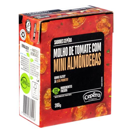 Molho de Tomate com Mini almôndegas Sabores Cepêra Caixa 390g - Imagem em destaque