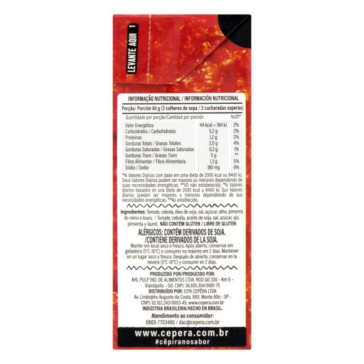 Molho de Tomate Original Sabores Cepêra Caixa 390g - Imagem em destaque