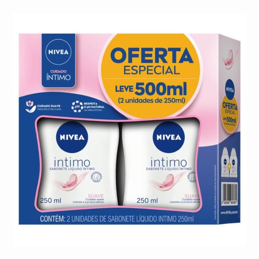 Pack Sabonete Líquido Íntimo Suave Camomila Nivea Frasco 2 Unidades 250ml Cada - Imagem em destaque