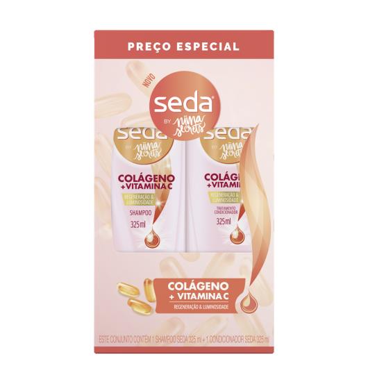 Kit Shampoo + Condicionador Seda by Niina Secrets Colágeno e Vitamina C 325ml Cada - Imagem em destaque