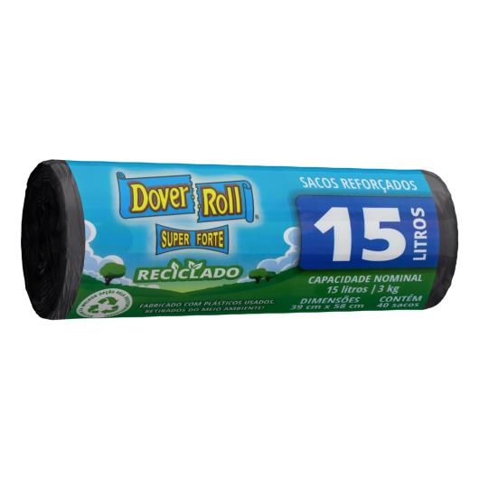 Saco para Lixo Preto Reforçado 15l Dover Roll Super Forte 40 Unidades - Imagem em destaque