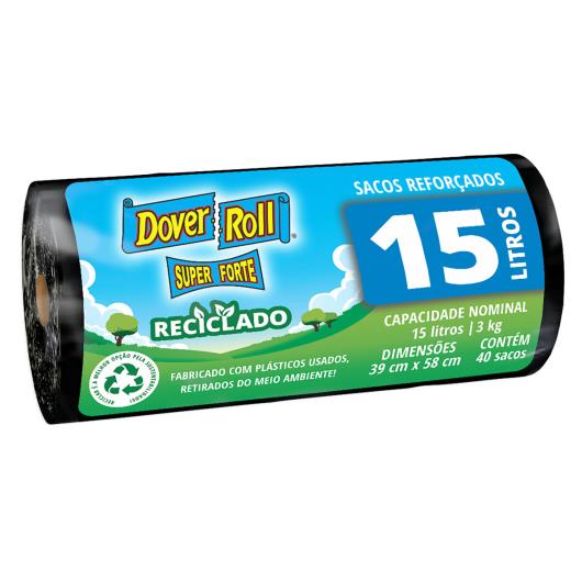 Saco para Lixo Preto Reforçado 15l Dover Roll Super Forte 40 Unidades - Imagem em destaque