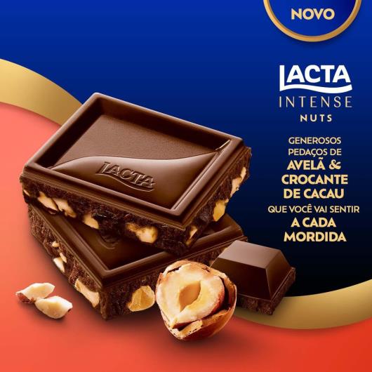 Chocolate 40% Cacau Avelã & Crocante de Cacau Lacta Intense Nuts Pacote 85g - Imagem em destaque