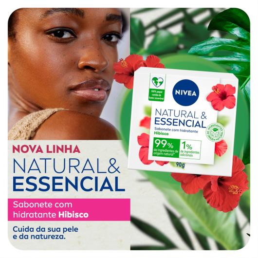 Sabonete Hidratante Hibisco Nivea Natural & Essencial Caixa 90g - Imagem em destaque