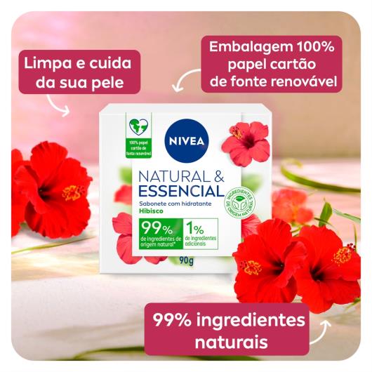 Sabonete Hidratante Hibisco Nivea Natural & Essencial Caixa 90g - Imagem em destaque