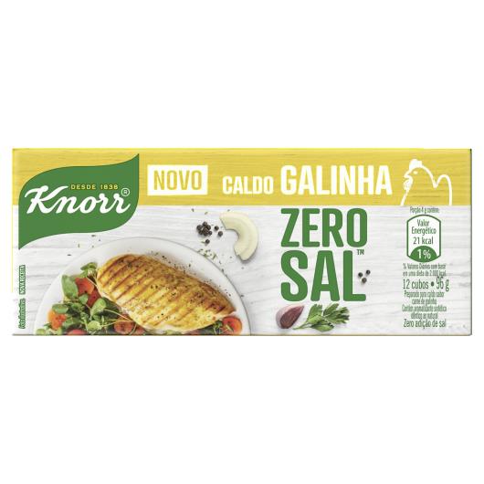 Caldo Tabletes Galinha Knorr Zero Sal Caixa 96g 12 Unidades - Imagem em destaque